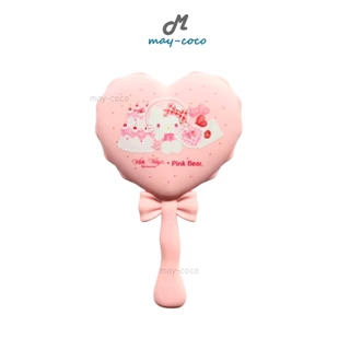 Free Gift กระจก Kitty Pink Bear กระจกส่องหน้า กระจกพกพา ลายKitty กระจกหัวใจ สีชมพู น่ารัก