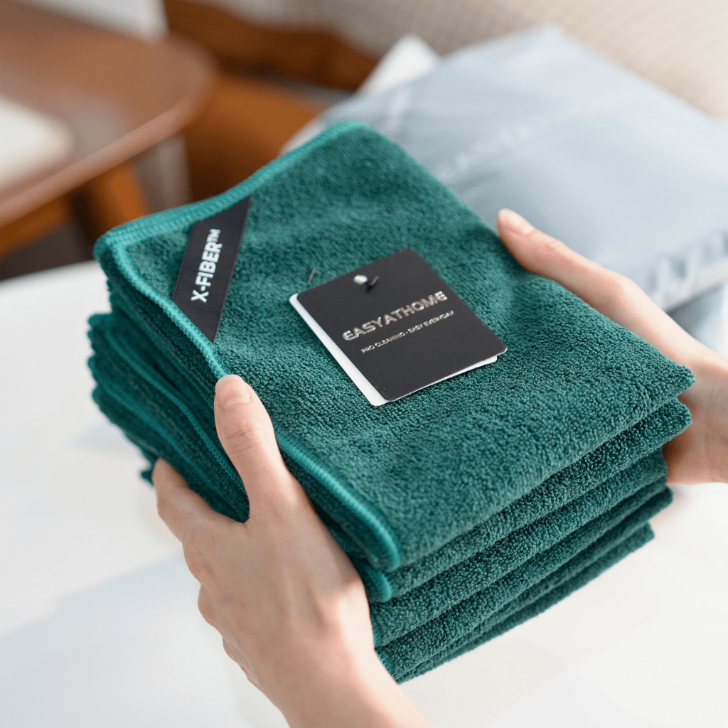 X-Fiber™ Matcha – ผ้าไมโครไฟเบอร์ไร้ขุย อเนกประสงค์ ครัว-รถ-กระจก | Easyathome