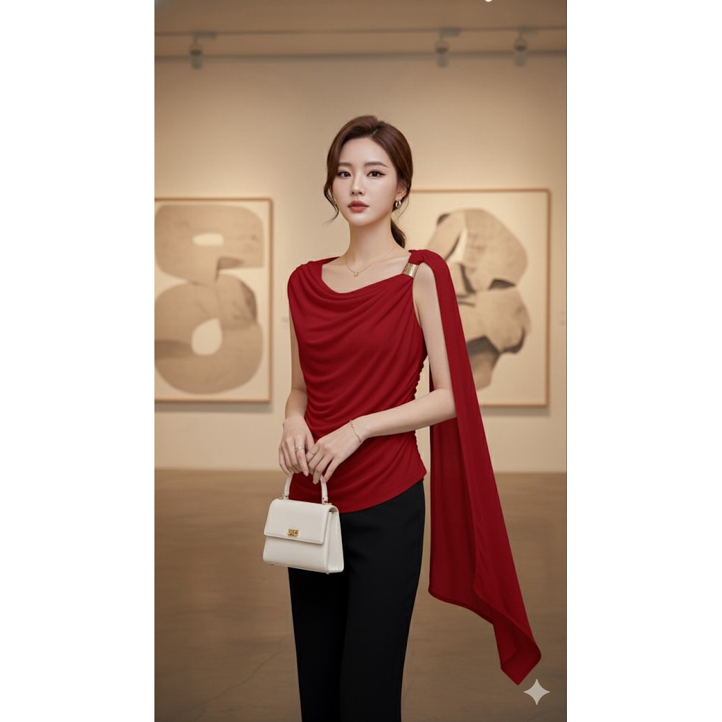 เสื้อแขนกุด แต่งอะไหล่สายระบาย สุดหรู - รูปที่ 2