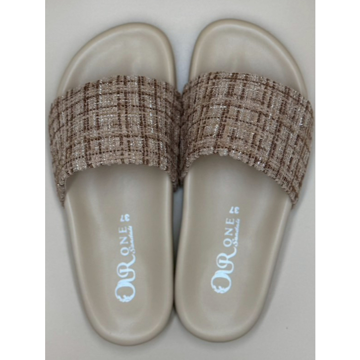 OURONE"  รองเท้าแตะ รุ่นสวมทวิสไฮโซ  สำหรับเท้าอวบอูม เผื่อ+1 ไซส์ ทำจาก PU หนังนิ่ม น้ำหนักเบา