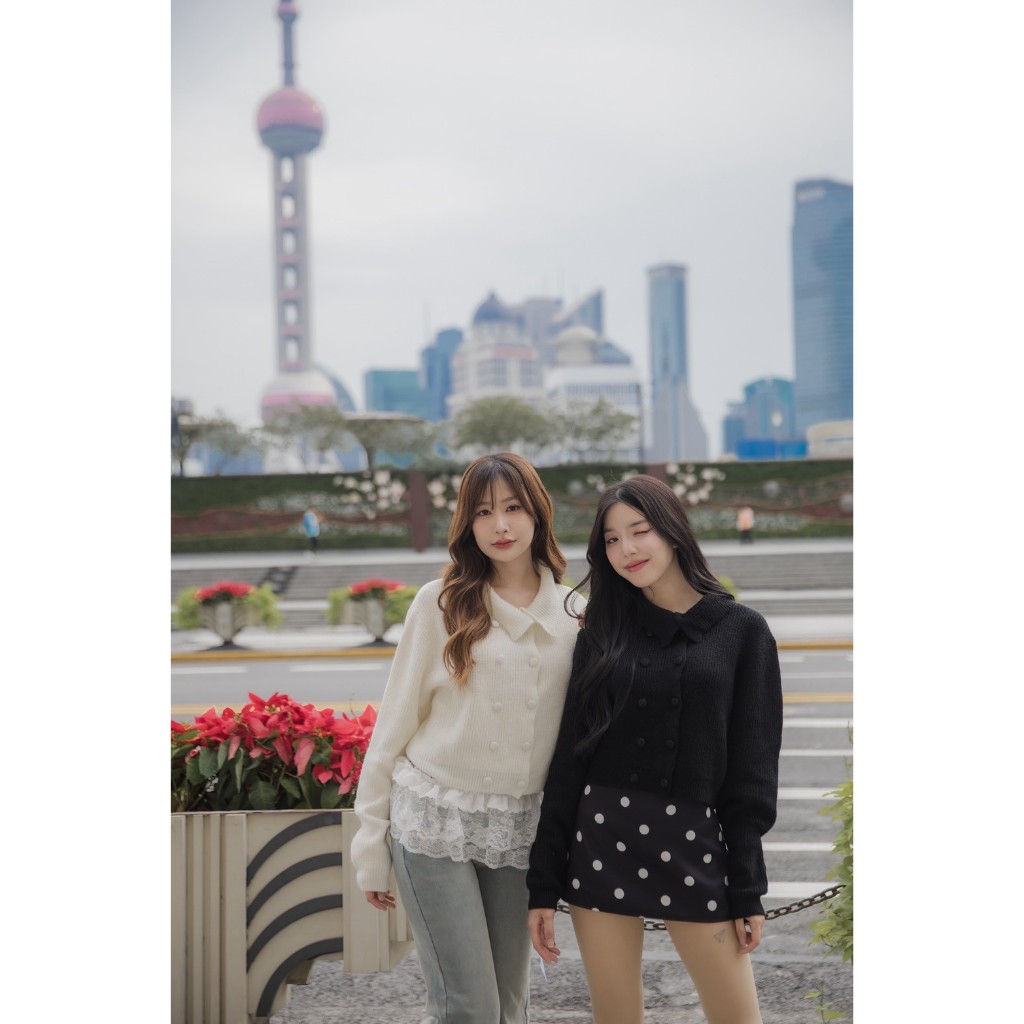 KNS26 Velin Knitted Sweater เสื้อไหมพรมคอปก