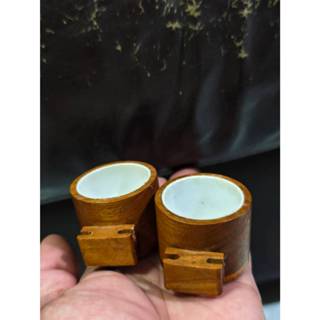 แก้วน้ำนกงานไม้ แก้วใส่น้ำ-ใส่อาหาร นกกรงหังจุก