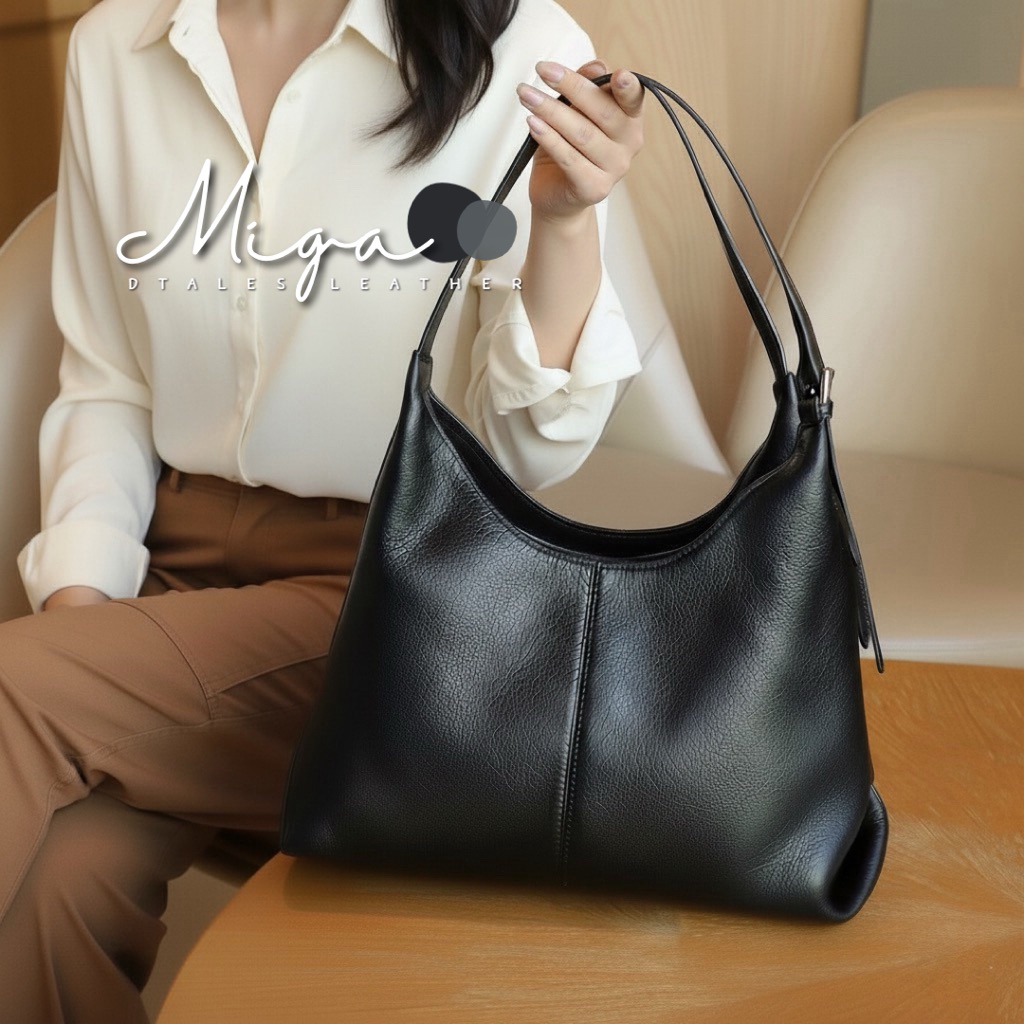 DTALES Miga กระเป๋าหนังวัวแท้ หนังนุ่มๆทรงTote คล้องไหล่