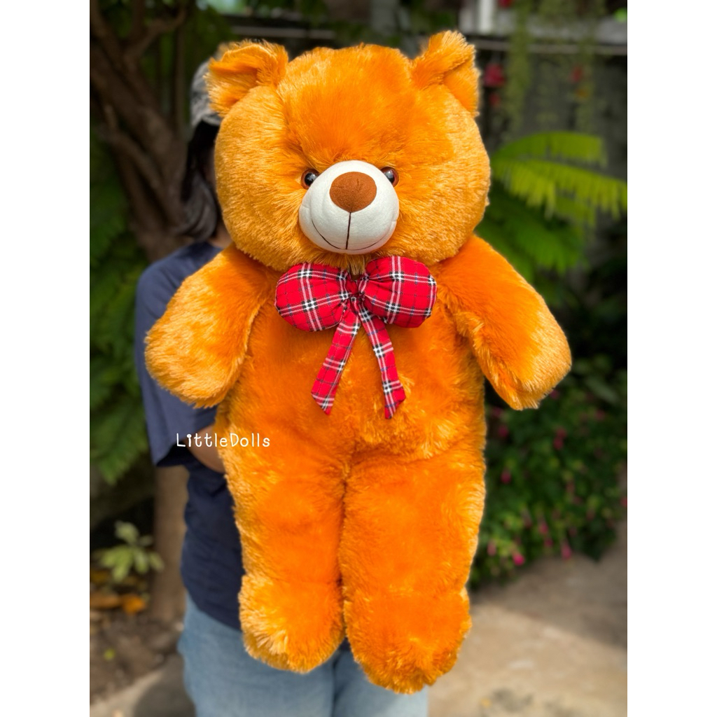 ตุ๊กตาหมีน้อยขนปุย โบว์สก็อตขนาด 65 cm. ตัวนุ่มขนนิ่มน่ารักน่ากอด(หมีไซส์กลาง)