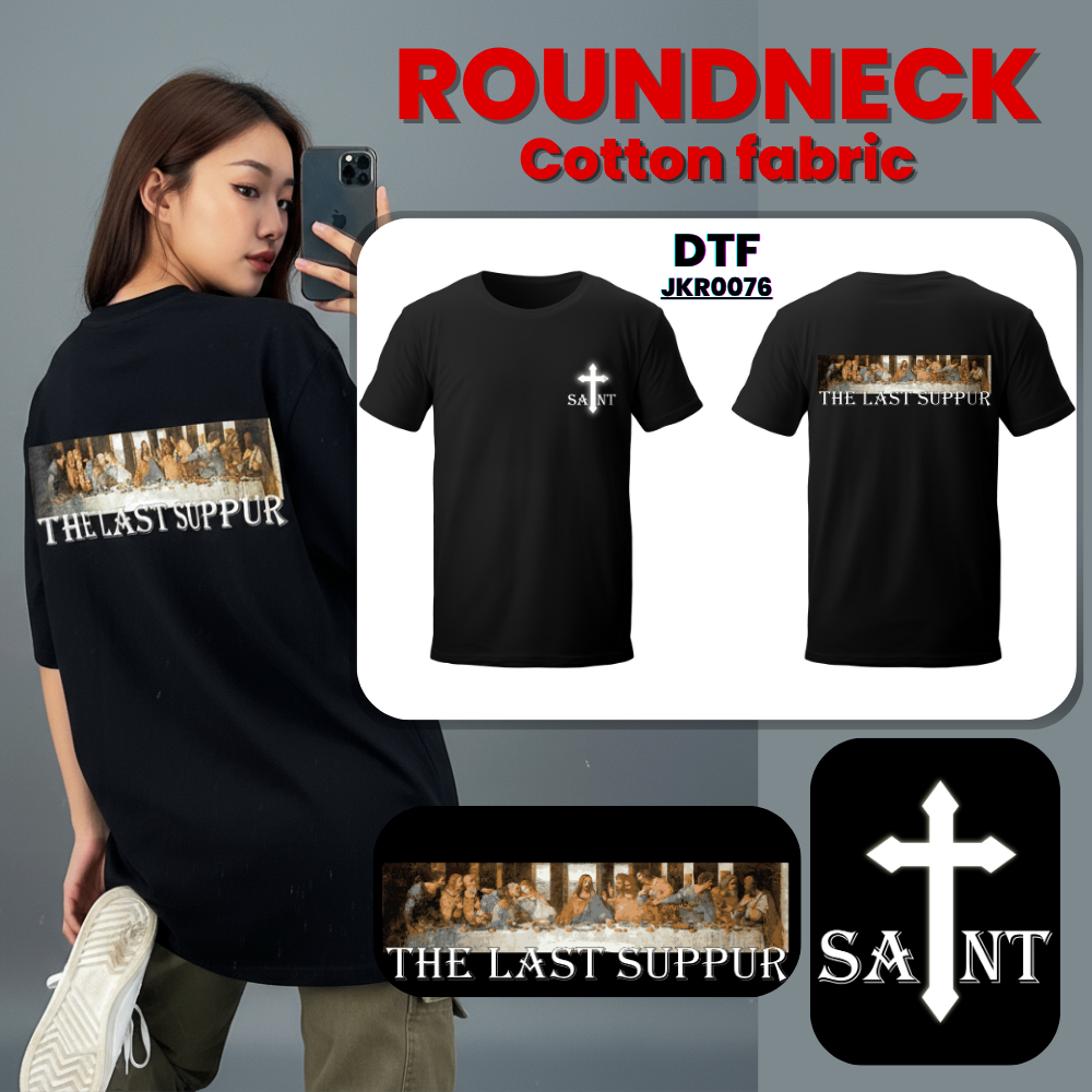 JK SPORTS - JKR0076 เสื้อยืดคอตตอนคุณภาพดี ลายพิมพ์ DTF ดีไซน์เท่ ใส่สบาย ไม่ร้อน เหมาะทุกไลฟ์สไตล์