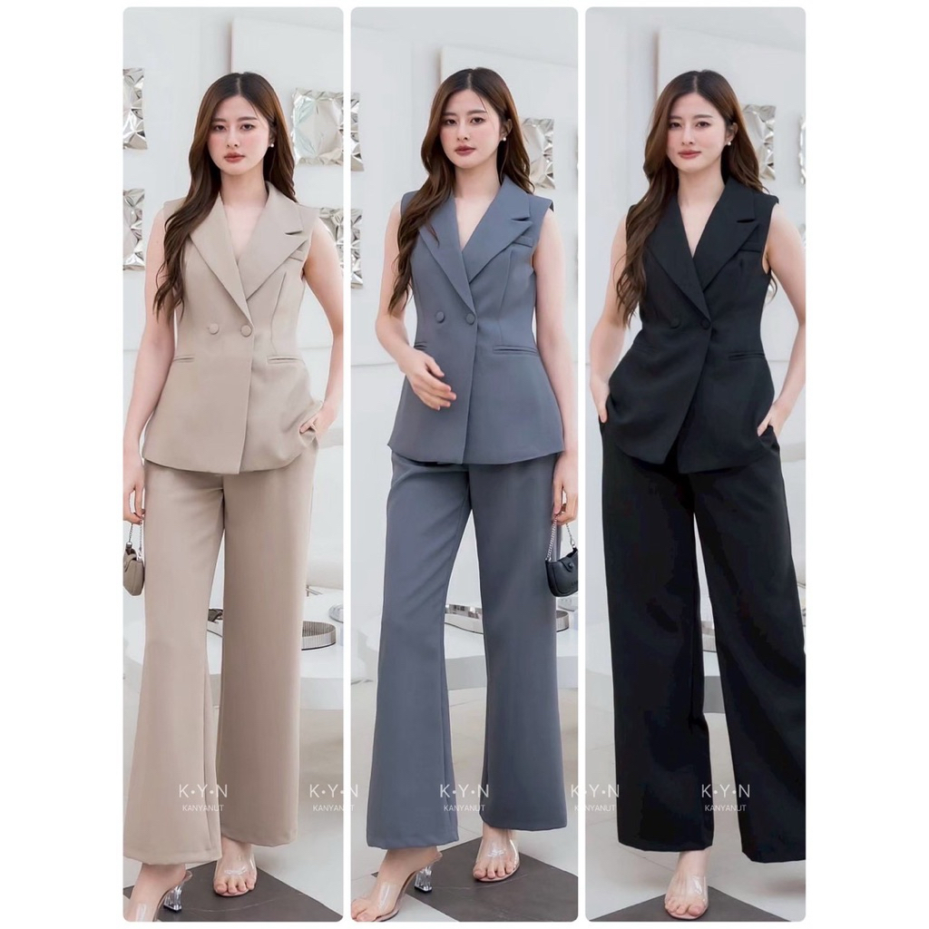 K•Y•N ชุดset เสื้อ+กางเกง งานป้าย KYN25108