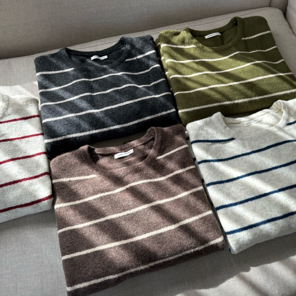 [เก็บโค้ด Trendy ลด25% เหลือ 562.-] Kiwi soft sweater (กีวี่) เสื้อ Sweater ไหมพรมลายทางเส้นเล็ก - รูปที่ 7