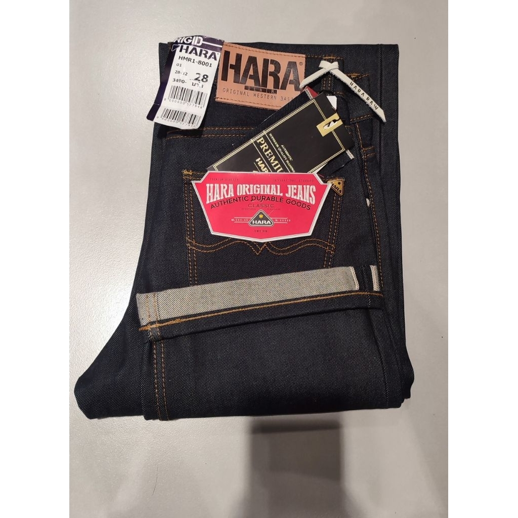 HARAยีนส์ริมแดง 18oz รุ่นใหม่ กระบอก 8.5"ใส่ปั้นเฟดได้