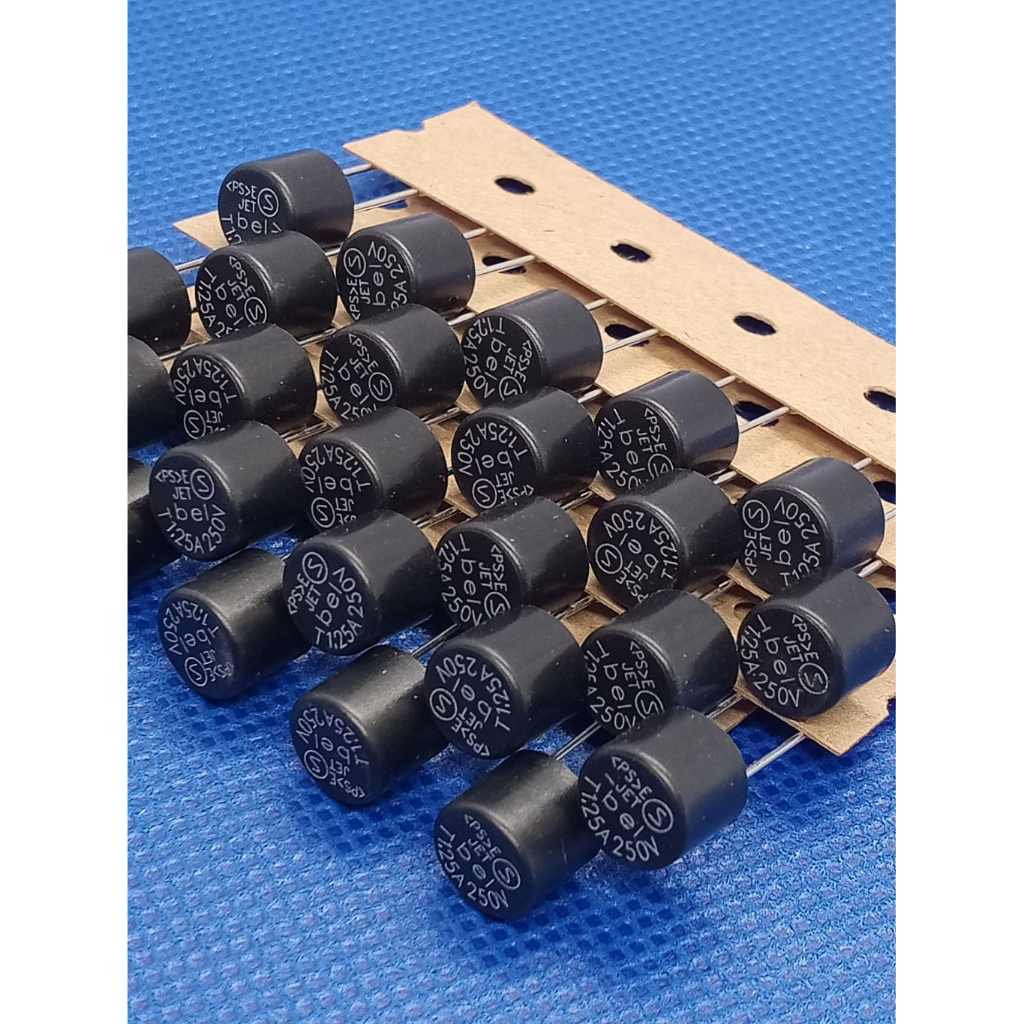 (แพ็ค4ตัว) ฟิวส์กลมดำ [250V.] T1.25A T2A ไมโครฟิวส์แบบกลม, Fuse T1.25A T2A, พร้อมส่ง