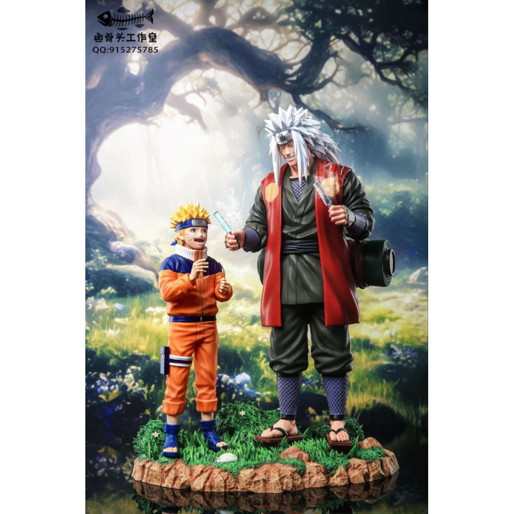 FishBone Studio - " Naruto Shippuden " Jiraiya & Naruto 1/6 scale Resin Statue ( Genuine Authentic L