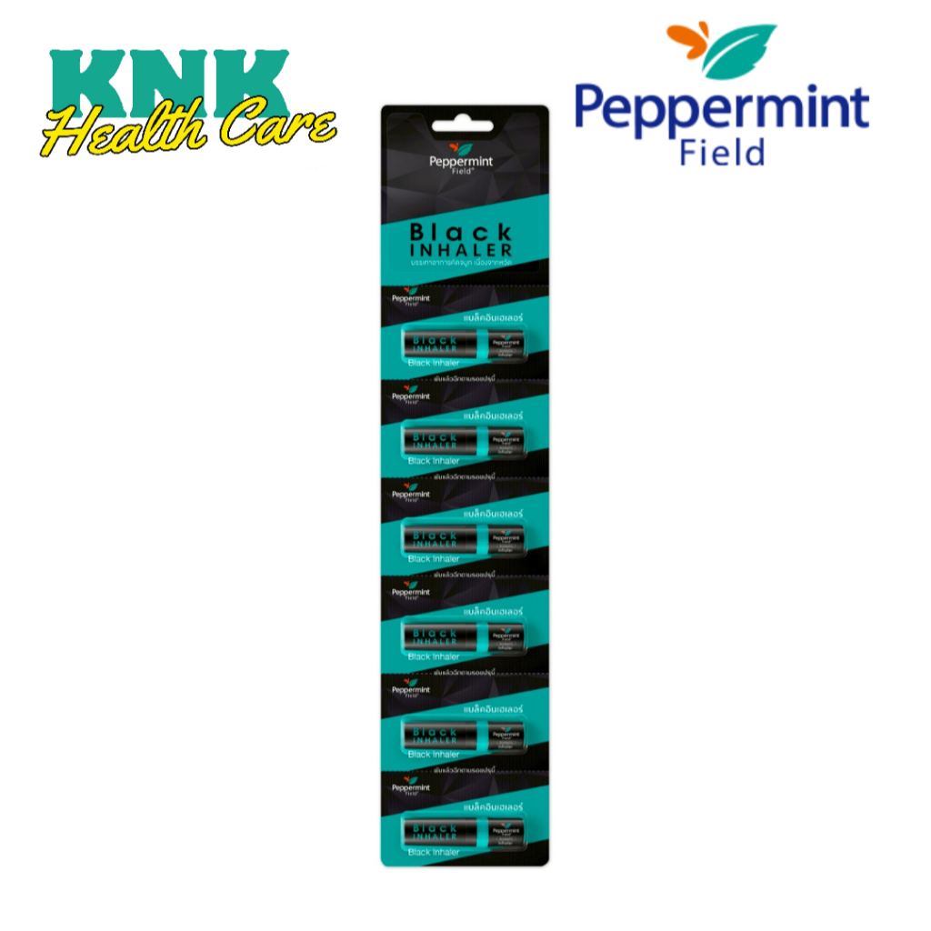 ยาดม เป๊ปเปอร์มิ้นท์ ฟิลด์ สีดำ Peppermint Field Black แผง 6 ชิ้น