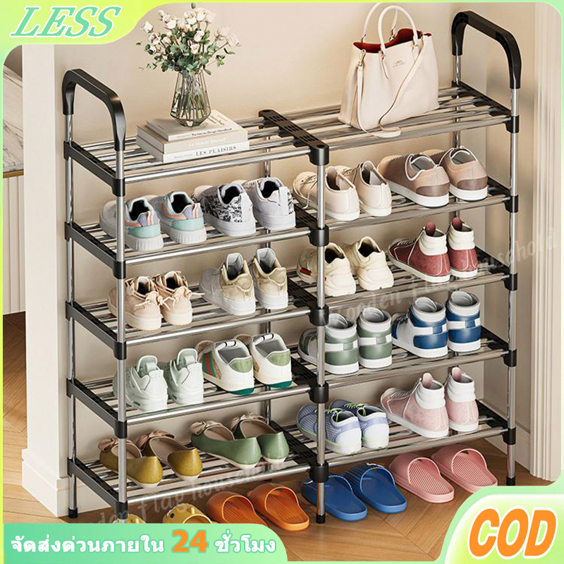 LESS ✔️ถูกที่สุด✔️ชั้นวางรองเท้า ชั้นเก็บรองเท้า สแตนเลส ถอด และประกอบได้ง่าย ที่วางรองเท้า ไม่ยุ่งยาก 4/5/6/7/8 ชั้น – โปรปัง