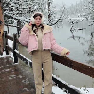 CO1207 | Winter Basic Unisex Pants -10 กางเกงยีนส์ทรงตรง บุขนด้านใน