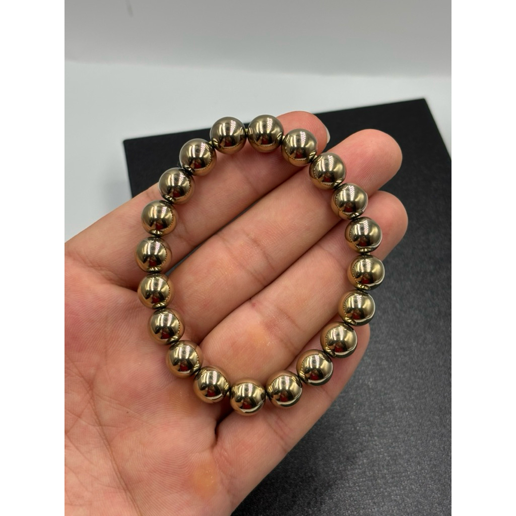 beautiful natural top quality AAA+ golden pyrite beaded bracelet 💛💛