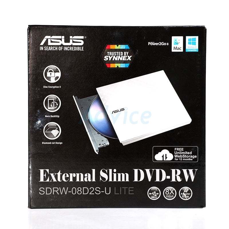 Ext.Slim DVD RW ASUS (08D2S-U Lite) White