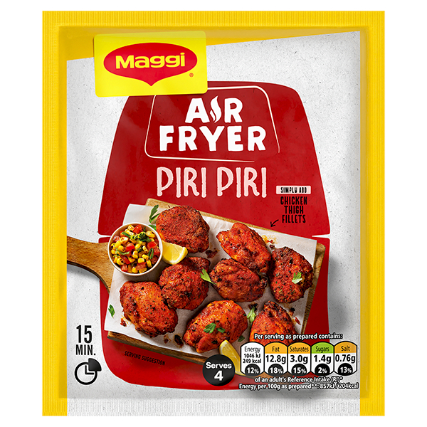 Maggi - Air fryer Piri piri seasoning 27g ผงปรุงรสสไตล์โปรตุเกส–แอฟริกัน ที่ให้รสเผ็ด เปรี้ยว เค็มแบบลงตัว หอมเครื่องเทศ
