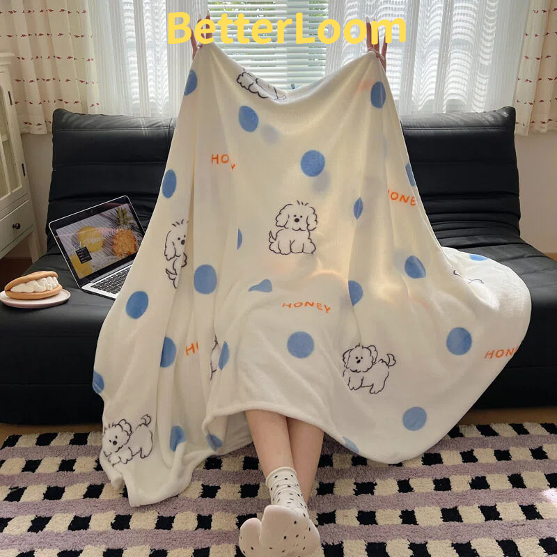 BetterLoom ผ้าห่มนาโนมัคค่าเฟเบอร์นม ขนาด150*100cm ลายน่ารัก นุ่มสบาย กันหนาว สำหรับผู้ใหญ่