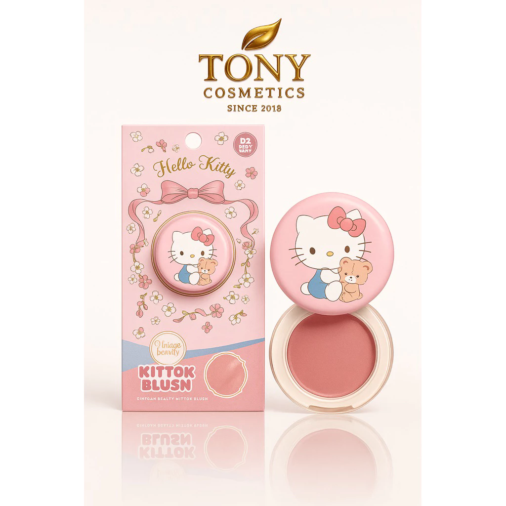 CINTAGE BEAUTY BLUSH KITTOK ซินเทจ บลัชออน เนื้อมูส คิตตี้ คิตต๊อก