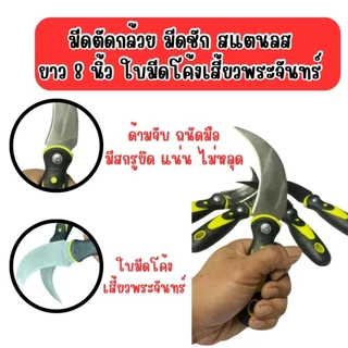 มีดตัดกล้วย มีดชักกล้วย มีดชัก สแตนเลส ยึดสกรูแน่นด้ามไม่หลุด คม ความยาว 8 นิ้ว ไม่เป็นสนิม