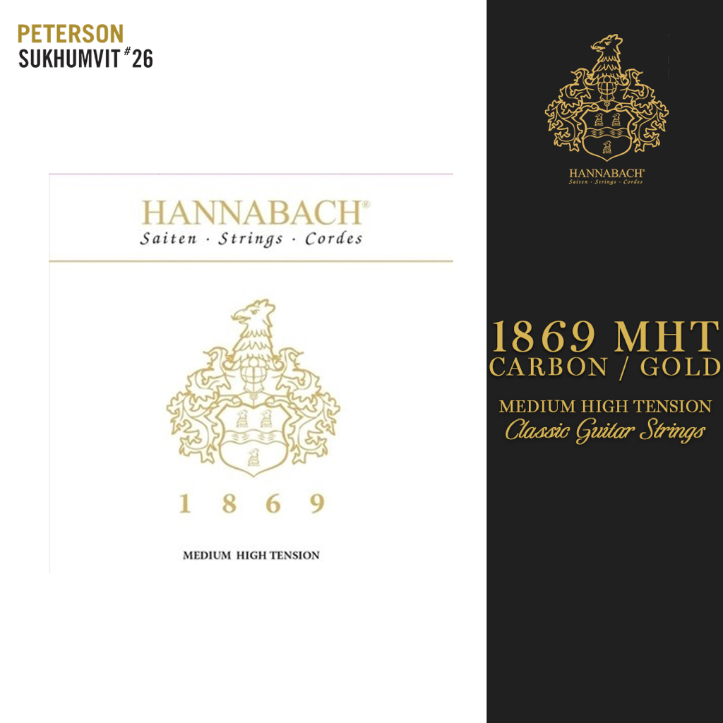 Hannabach 1869MHT Carbon/Gold Anniversary String, SET Medium-High Tension (New Stock) สายกีตาร์คลาสสิกนำเข้าจากเยอรมัน