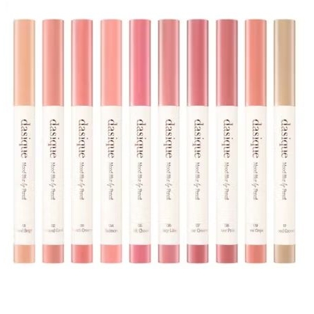 Dasique Mood Blur Lip Pencil 10 Colors 0.9g (01 Sand Beige) / Mini 0.6g - 02 Almond Coral