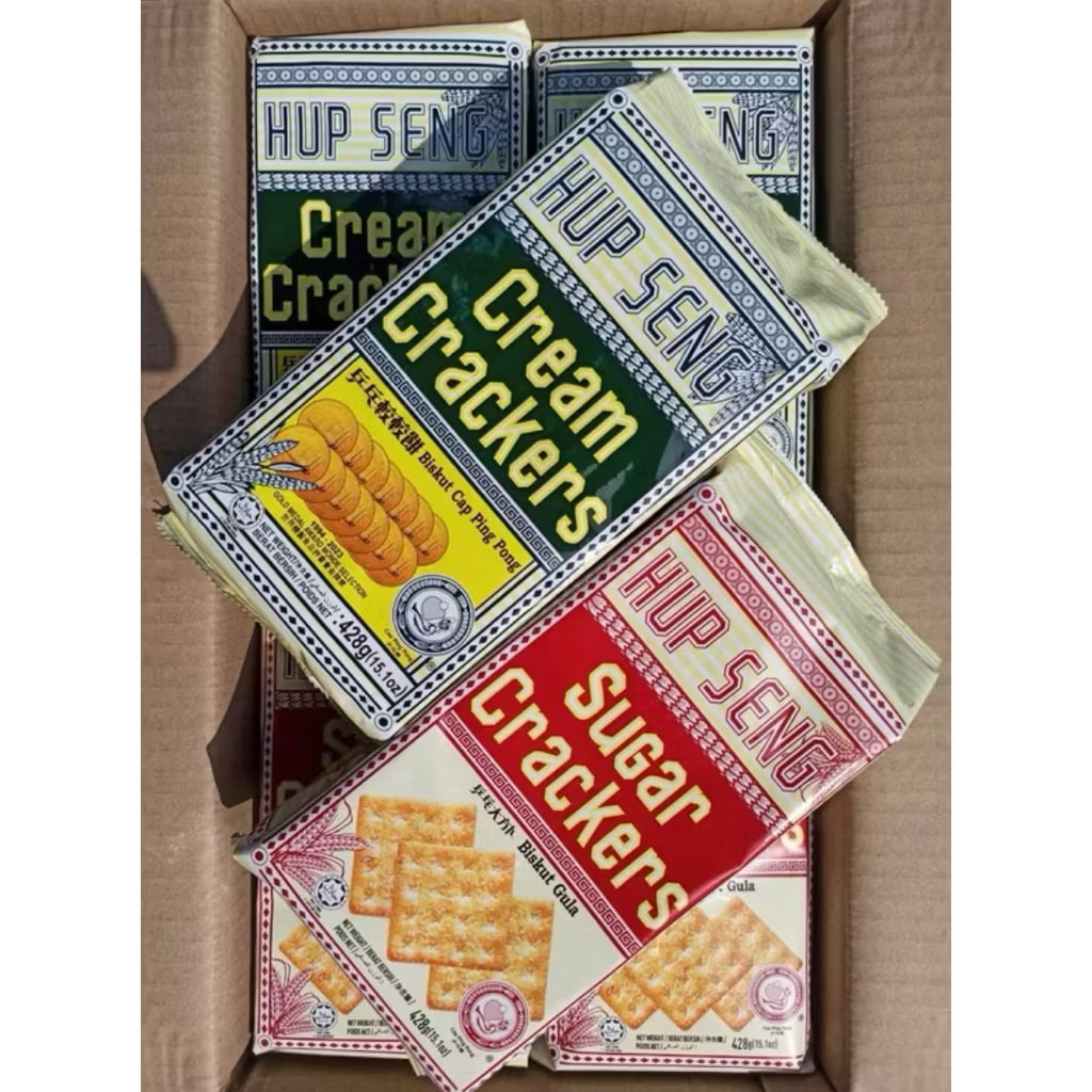 (พร้อมส่ง) HUP SENG Cream/Sugar Cracker รสครีม/น้ำตาล ขนาด 428 กรัม แครกเกอร์ยอดนิยม