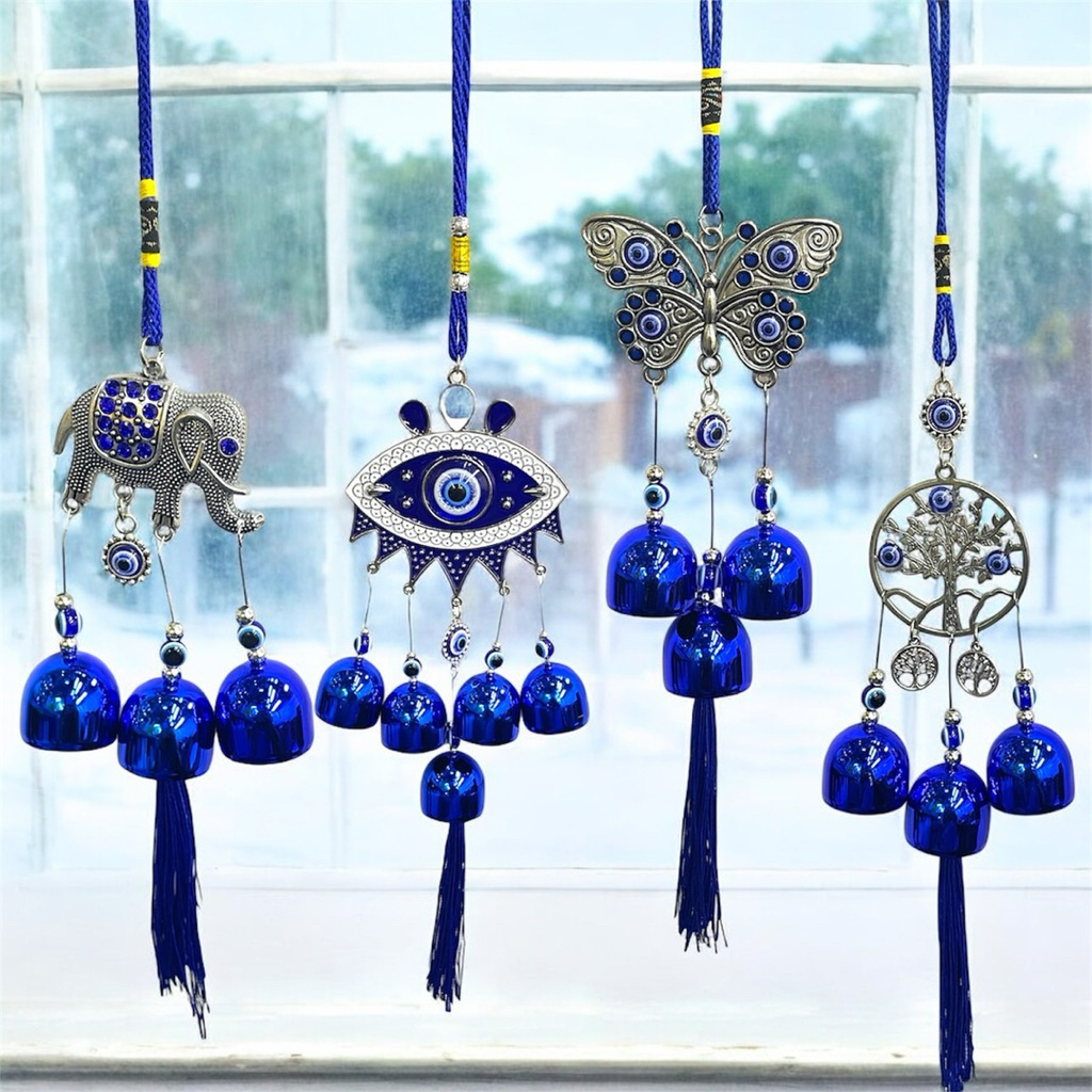 กระดิงลม กระดิ่งลมฮวงจุ้ย ดวงตาปีศาจ สีฟ้า EVIL EYE