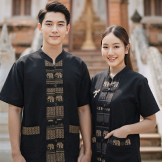 เสื้อคู่สีดำลายข้าง ใส่ไว้อาลัย🎗️