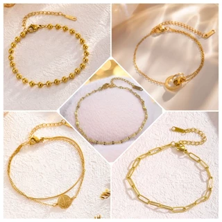 COD✅️สร้อยข้อมือสแตนเลสแท้ ลายแฟชั่น ไม่ลอกไม่ดำ พร้อมส่งในไทย ถ่ายจากสินค้าจริง