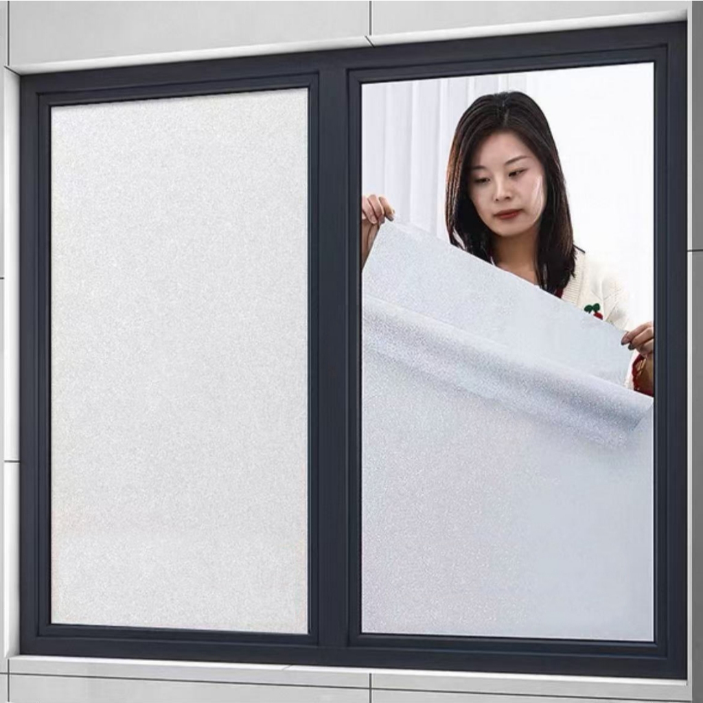 ฟิล์มติดกระจกสูญญากาศ ลายฝ้าขุ่น ฟิล์มฝ้าขุ่น ยาว2เมตร ติดสำนักงาน ตกแต่งบ้านฟิล์มฝ้าติดกระจกกันแอบมอง สุญญากาศติดกระจก