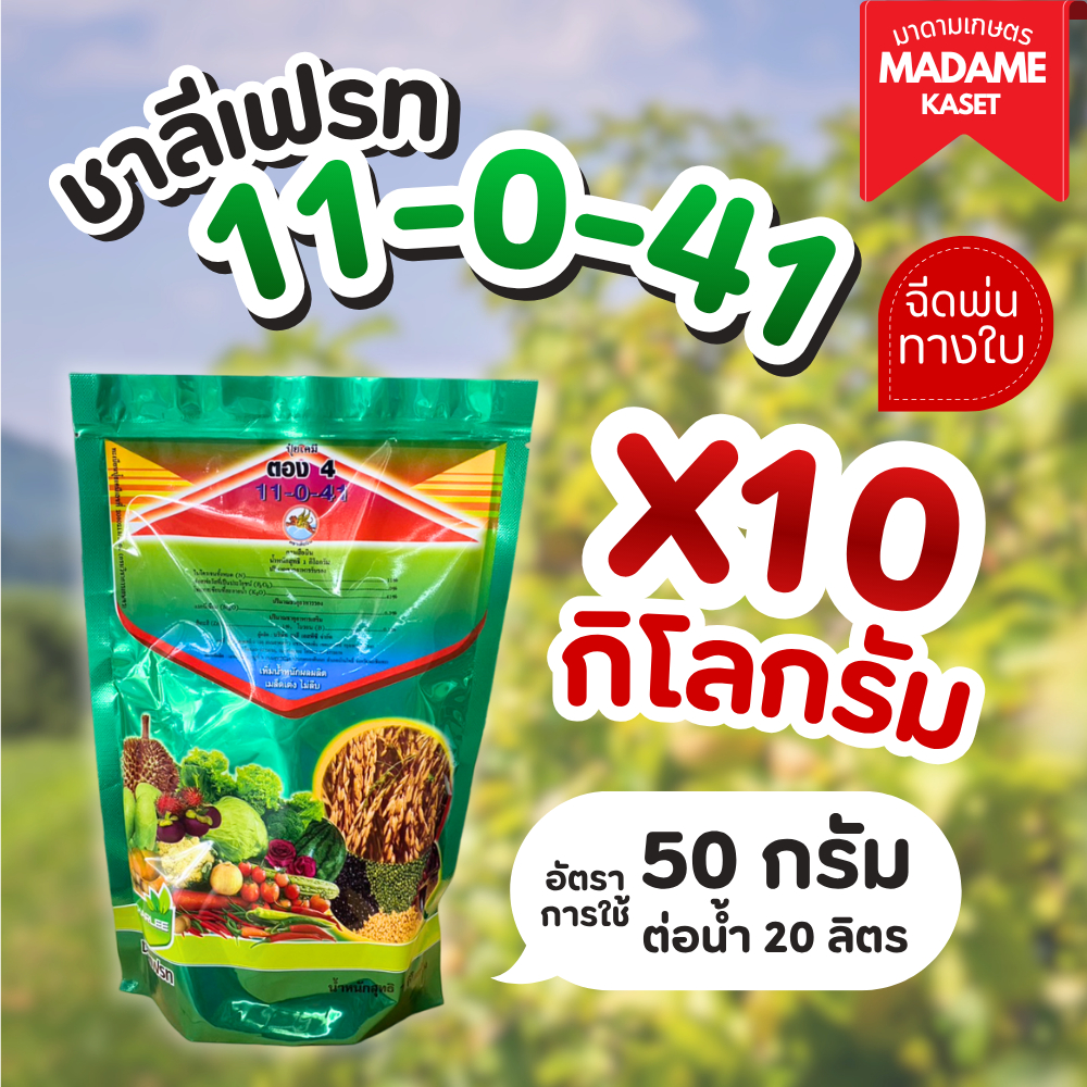 ยกแพ็คx10กิโลกรัม | ปุ๋ยเกล็ด ชาลีเฟรท 11-0-41 สำหรับฉีดพ่นทางใบ ( 1 กิโลกรัม )