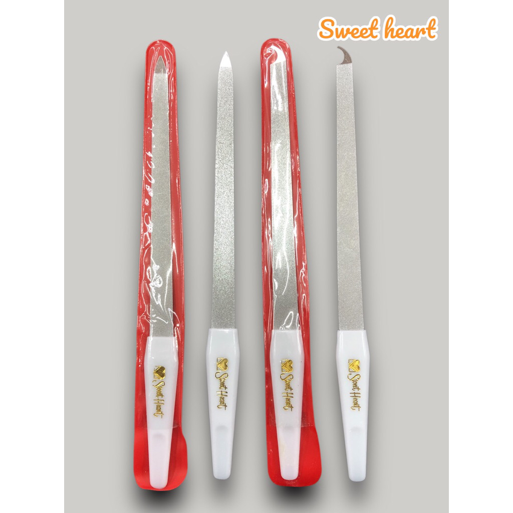SWEET HEART สวีทฮาร์ท ตะไบเล็บ ตะไบเล็บปลายตรง ตะไบเล็บปลายงอ ตะไบเล็บปลายตรง พร้อมที่แซะหนัง ขนาด 20 เซน ใหญ่
