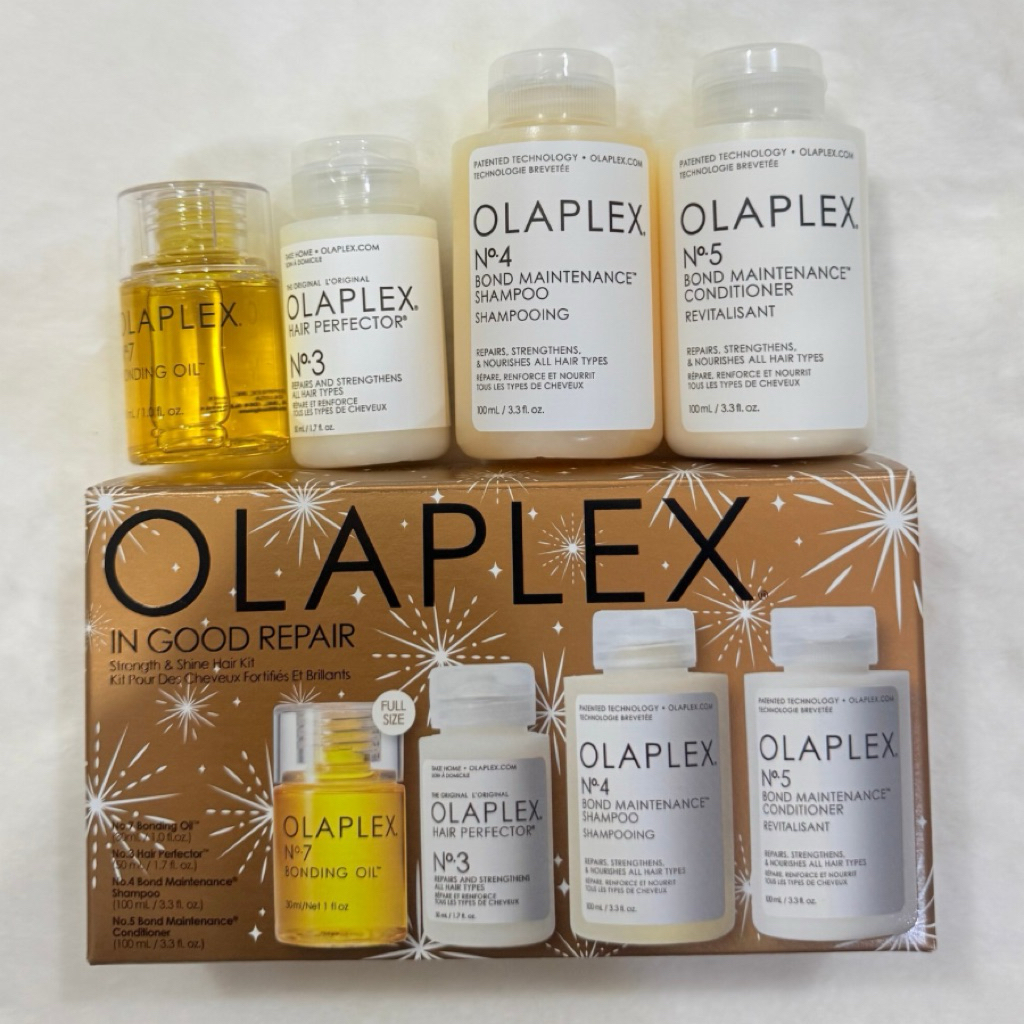 OLAPLEX ชุด IN GOOD REPAIR STRENGTH & SHINE HAIR KIT1ชุด 4ชิ้น No.3,No.4,No.5,No.7 ฟื้นฟูและปกป้องผม