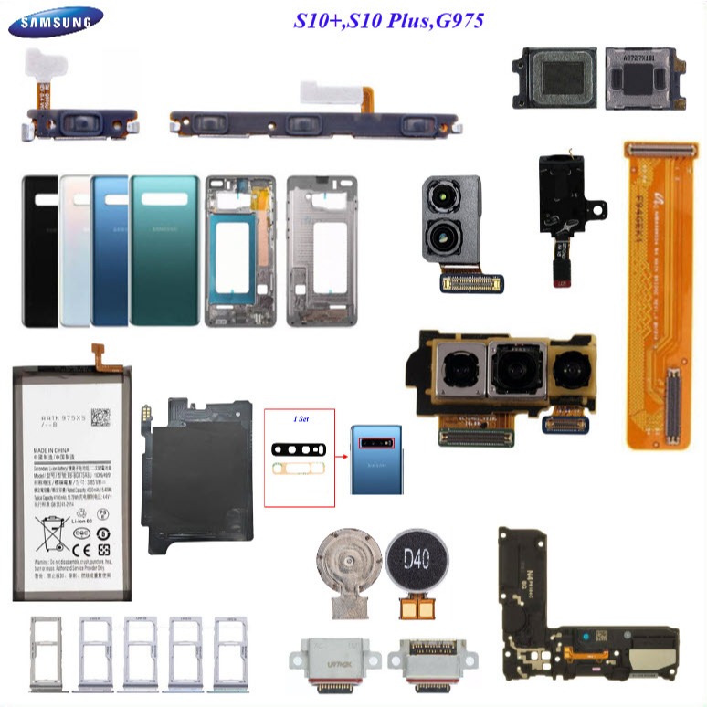 อะไหล่มือถือ Samsung S10+,S10 Plus,G975/สายแพร/ลำโพง/กระดิ่ง/กระจกเลนส์กล้อง/ฝาหลัง/แบต EB-BG975ABU
