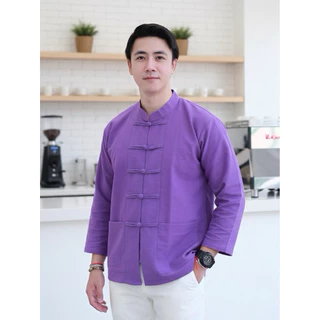 เสื้อผ้าฝ้ายกระดุมจีนคอจีนแขนยาว