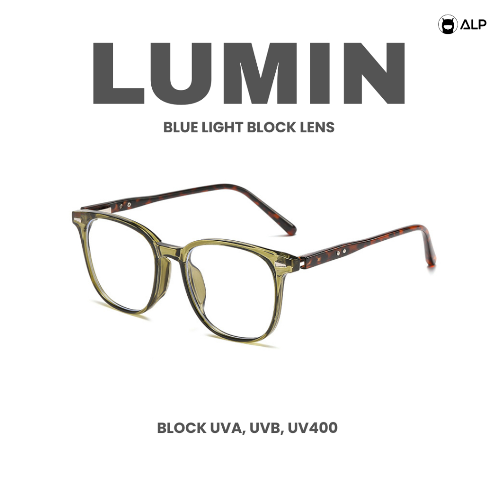 ALP Lumin แว่นตากรองแสง ทรงสี่เหลี่ยม กรองแสงสีฟ้า ป้องกันUVA/UVB/UV400 TR90 น้ำหนักเบา BB0124