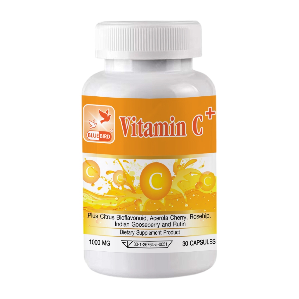 Vitamin C Plus 1000 mg Citrus Bioflavonoid, Rosehip, Acerola Cherry วิตามินซีพลัส ตรา บลูเบิร์ด รูปที่ 7