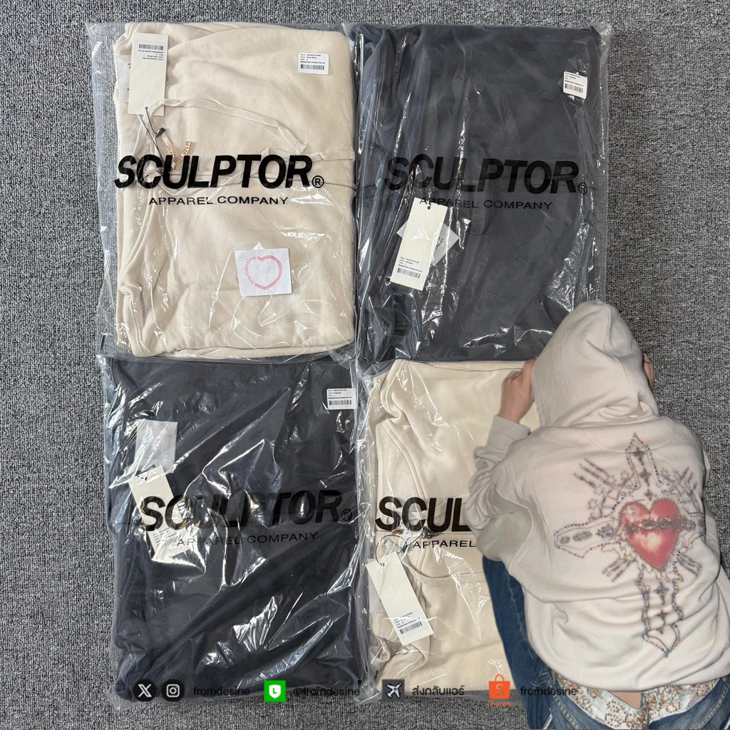 [ พร้อมส่ง ] Sculptor Beaded Saint Hoodie Zip-Up