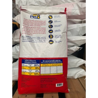 [7 กิโลกรัม] Pet8 เพทเอท อิ่มจัง สูตรโปรตีน 26% ไม่เค็ม อาหารแมวโต ขนาด 7 kg