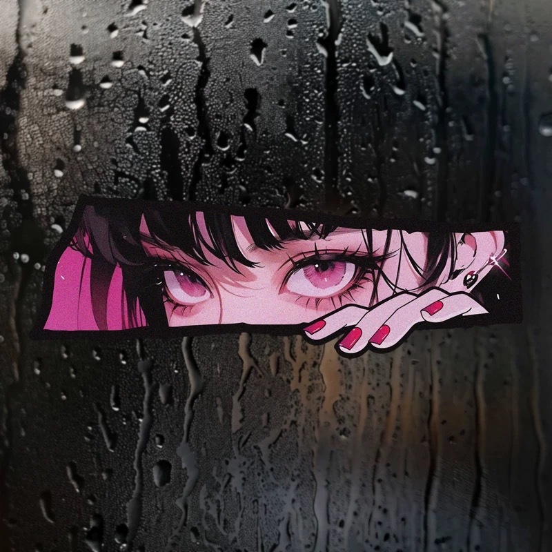 เหมาะสำหรับรถยนต์ JDM มอเตอร์ไซค์ สติกเกอร์รถยนต์ไฟฟ้า การปิดกั้นรอยขีดข่วน ดวงตาภาพเคลื่อนไหว 2D สะท้อนแสง เลเซอร์ไฟฟ้า