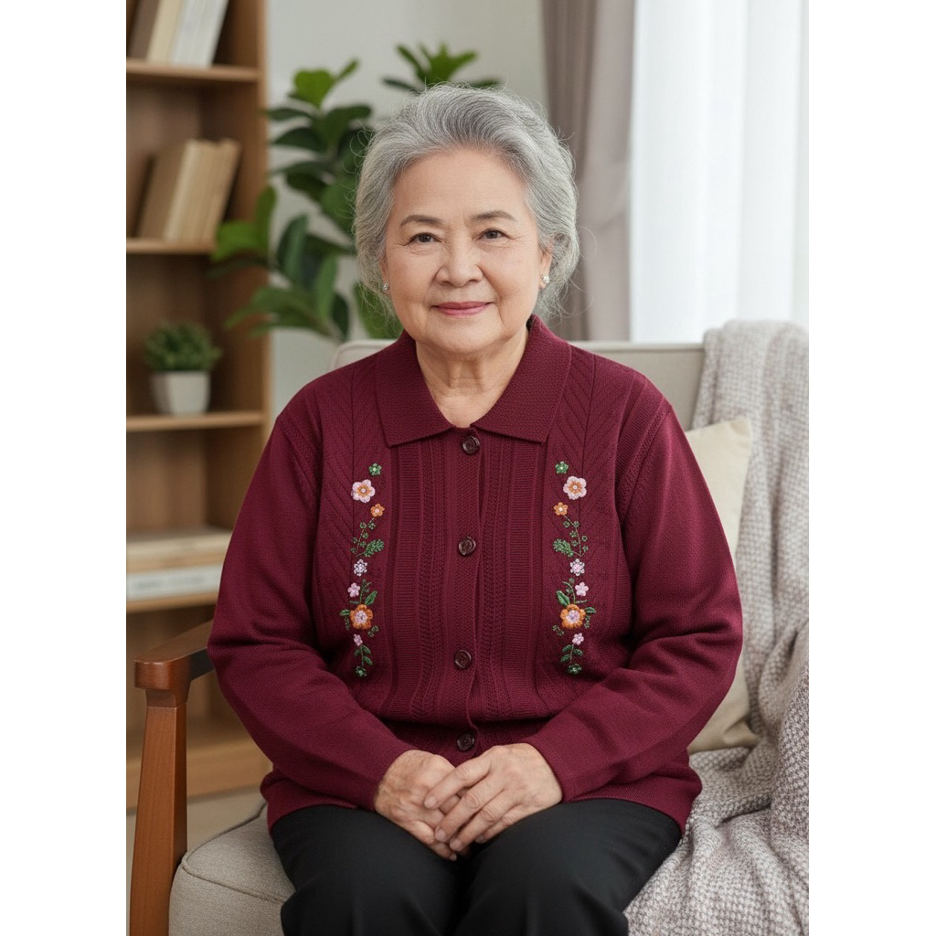 SKC shop🔺(Oversize) เสื้อกันหนาวไหมพรมอาม่า-09 ปี 68