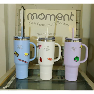 แก้วน้ำ กระบอกน้ำเก็บอุณหภูมิ 1200ml (1.2L) สแตนเลส มีหูจับข้าง ใบใหญ่จุใจ เก็บเย็น/ร้อน รุ่น Happy Sippy Moment