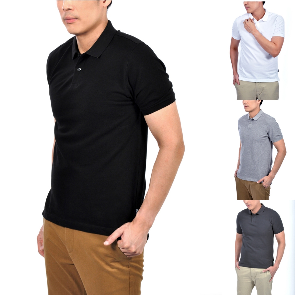 ZENTURY MAX เสื้อโปโลชาย แขนสั้น ผ้าคอตตอน รุ่น MKP-3014 สีขาว ดำ เทาอ่อน เทาเข้ม