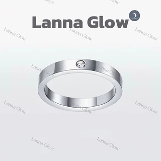 Lanna Glow แหวนเงินแท้ 925 ฝังเพชรสวิส(CZ) กว้าง 4 มิลลิเมตร 6 มิลลิเมตร