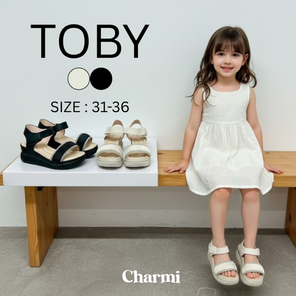toby  รองเท้ารัดส้นหญิง แบนด์ Charmi  เรียบหรู ใส่ง่าย ใส่สบาย Size 31-36 สำหรับออกงานทุกงาน