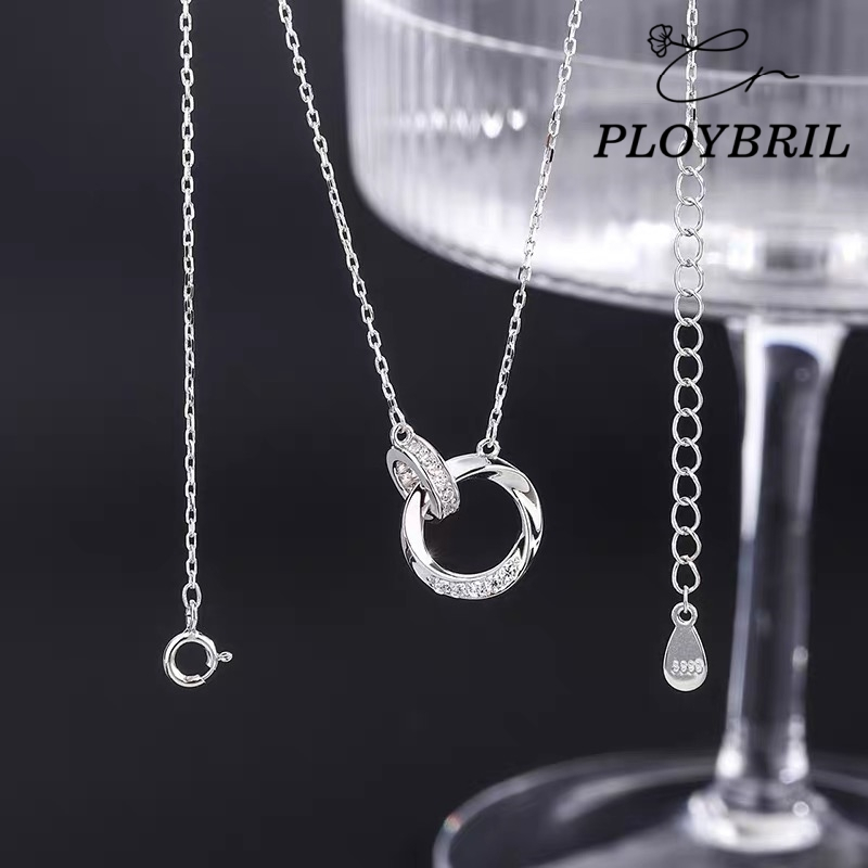 PLOYBRIL ✨สร้อยคอเงิน Promise สร้อยคอเงินแท้925 จี้เพชร สไตล์เกาหลี สร้อยคอแฟชั่น สร้อยคอห่วงคล้อง X016