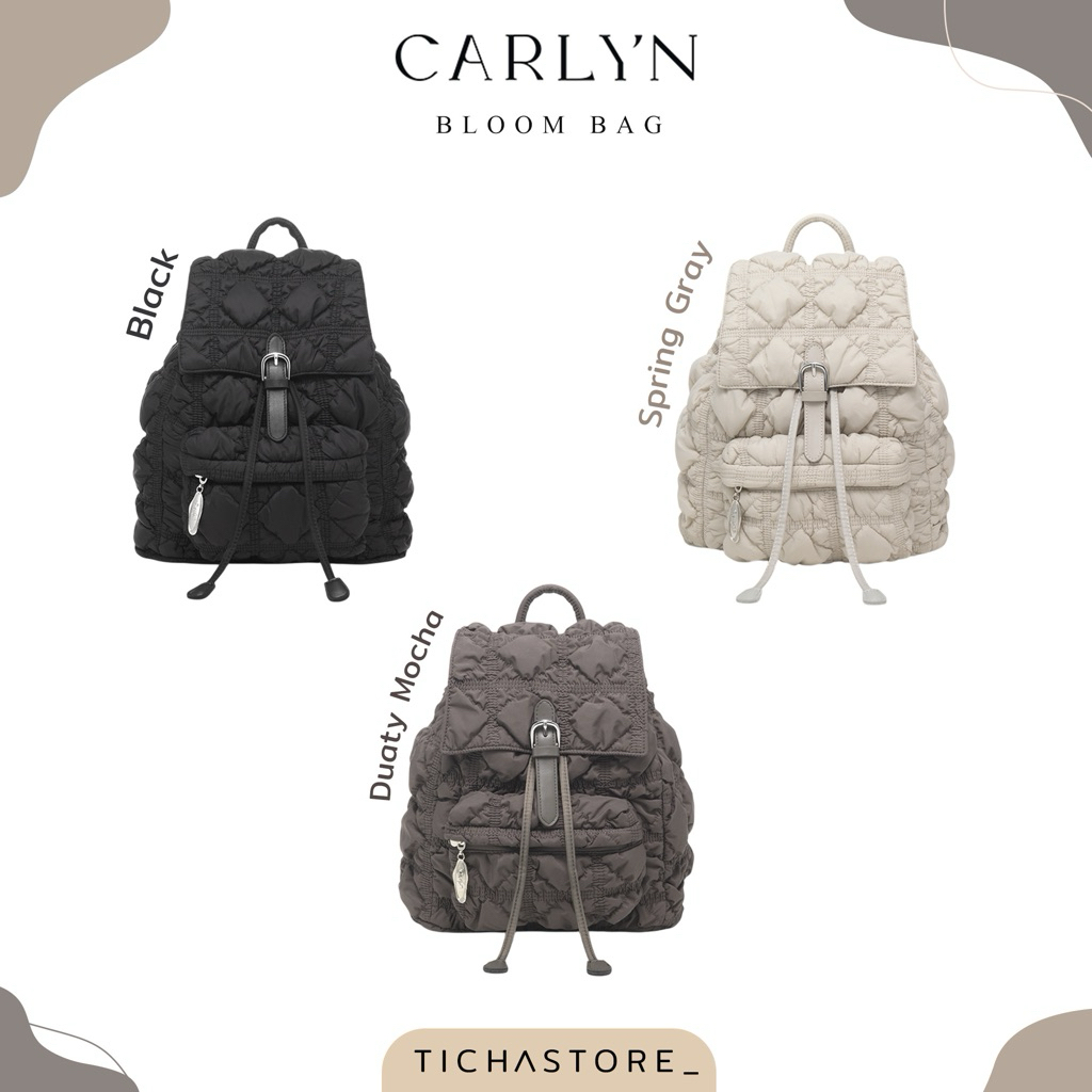 (พร้อมส่ง) Carlyn Bag รุ่น Bloom Backpack สี Black/Spring Gray/Dusty Mocha