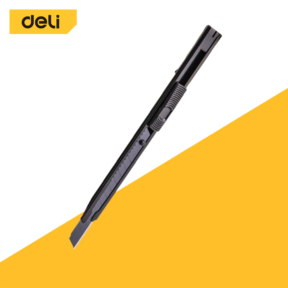 Deli คัตเตอร์ มีดคัตเตอร์ คัตเตอร์ 9mm น้ำหนักเบา พกพาสะดวก ใบมีดเฉียง 30° 60° Cutter
