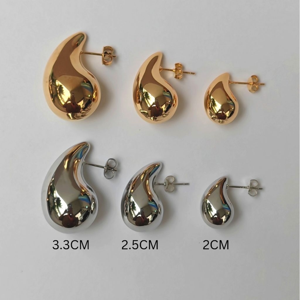 💫 nnlin. ต่างหูทรงหยดน้ำ ชุบทอง 24K Tear Drop ต่างหูหยดน้ำ (S925 pin)​ 🍿ใส่สบายไม่หนักไม่รั้งหู