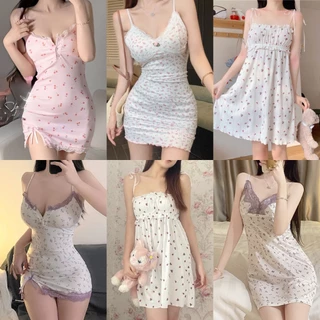 Sexy Charm🌺🌺เดรสลูกไม้ ชุดนอนเซ็ท บอดี้สูท ลายดอก น่ารัก พระคุณ นุ่มสบาย ส่งไวจากไทย S-XL